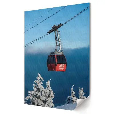 Poster de perete cu gondola de iarnă în munți