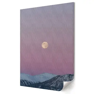 Poster decorativ cu lună magică și peisaj montan