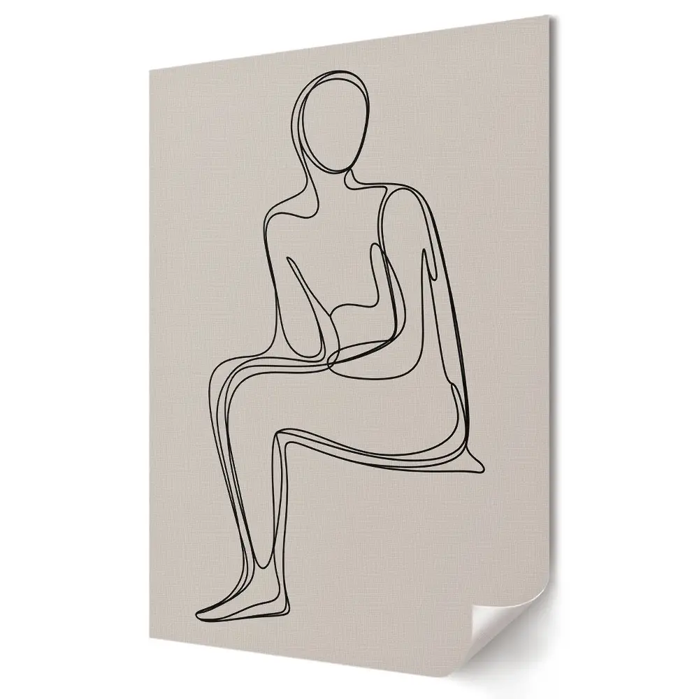 Poster decorativ cu figură liniară minimalistă
