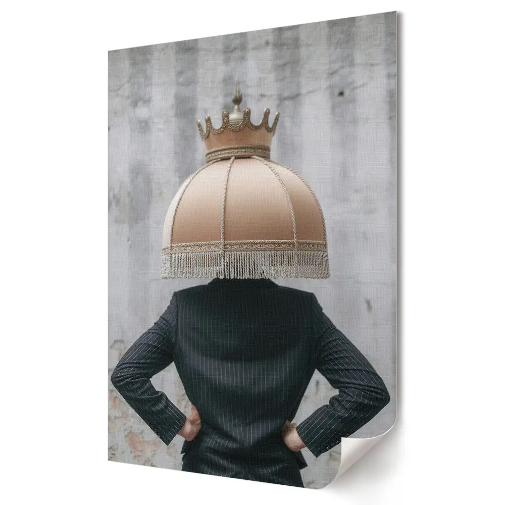 Tablou canvas cu grafică murală Coroana Lămpii în stil absurd