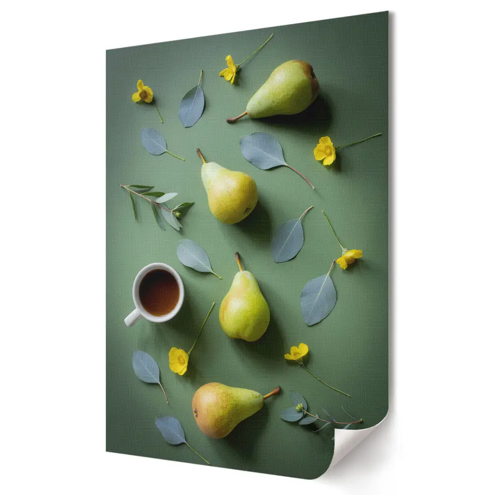 Poster de perete Frumusețe naturală cu pere și flori