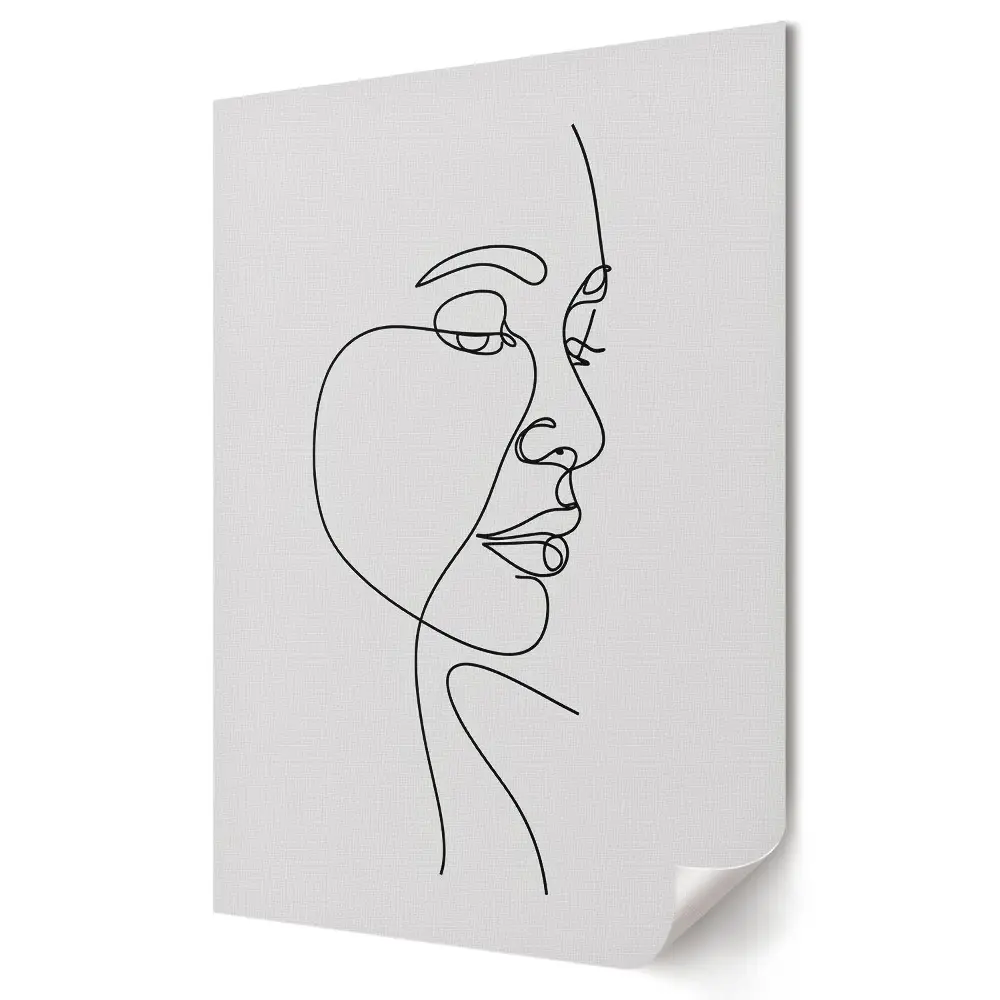 Tablou canvas cu portret minimalist în linii continue
