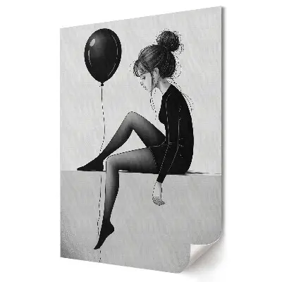 Poster de perete Singurătate cu un balon negru