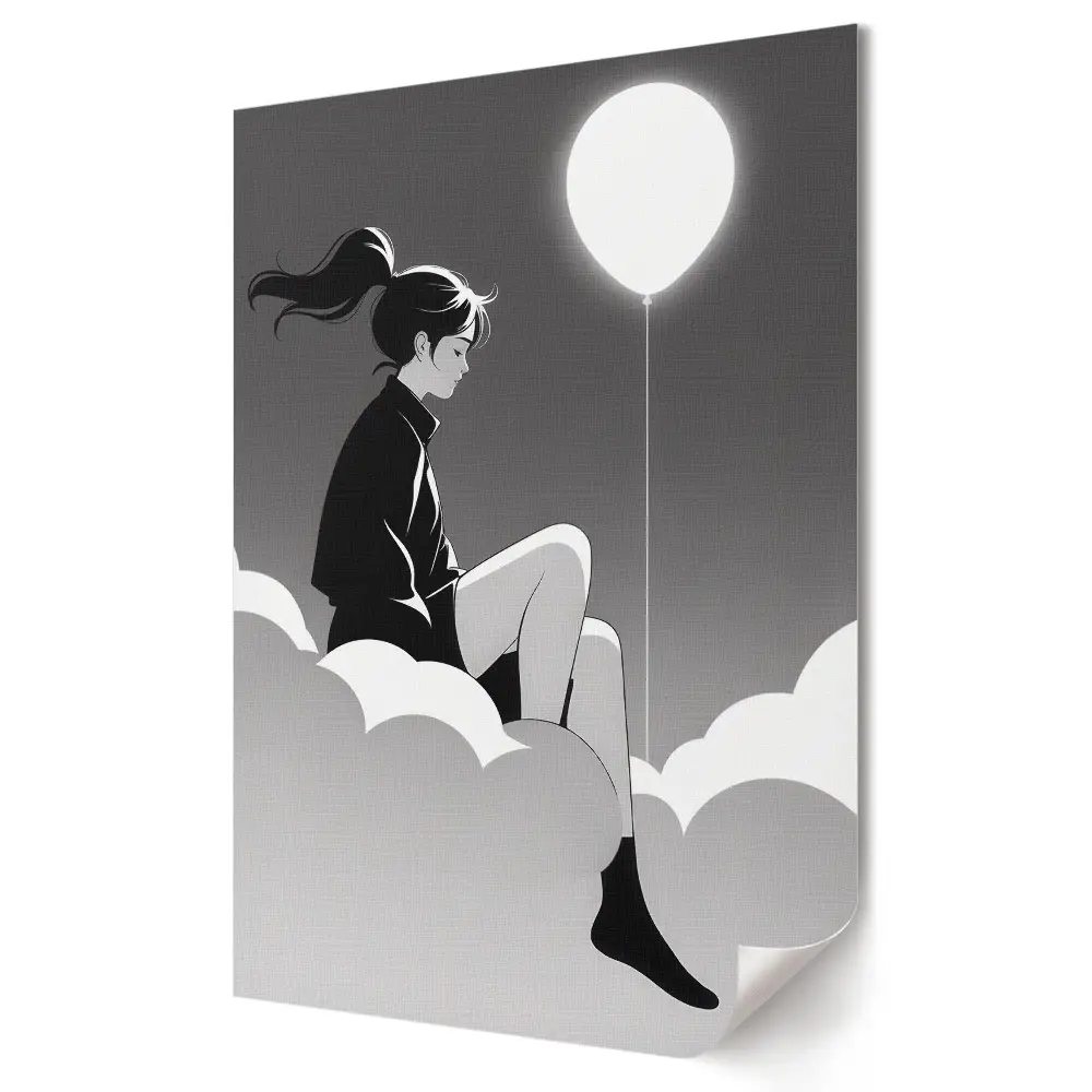 Poster decorativ Vise în nori cu un balon