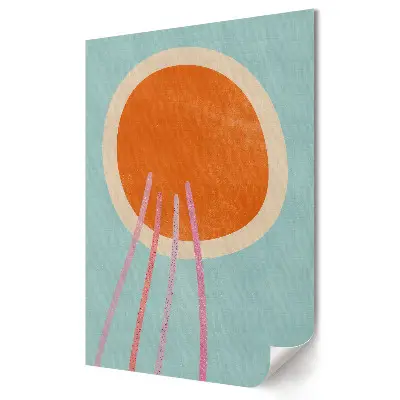 Poster decorativ abstract cu soare colorat