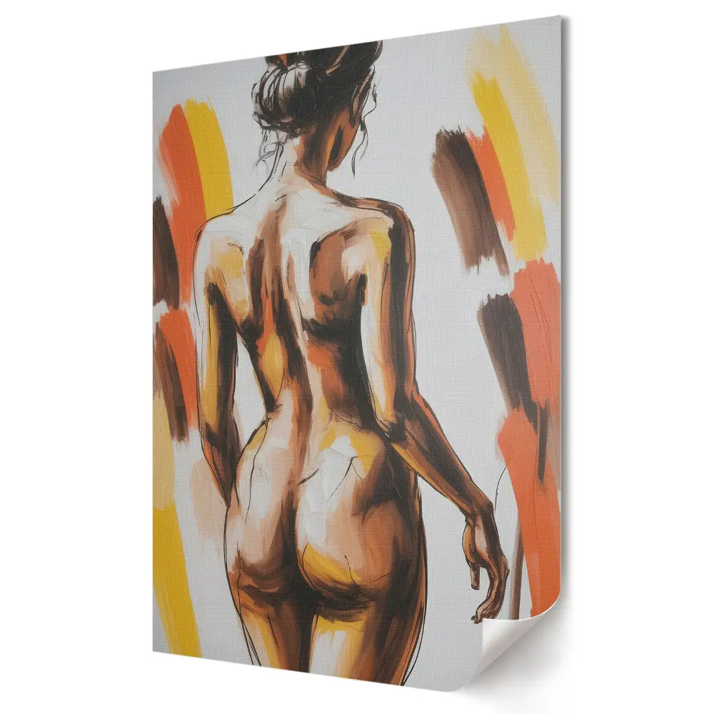 Poster de perete cu interpretare creativă a siluetei feminine