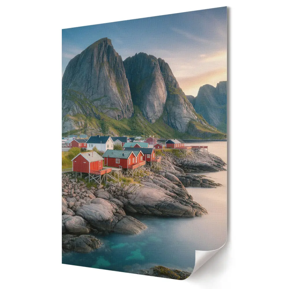 Tablou canvas cu peisaj pitoresc din satul de pe fiord