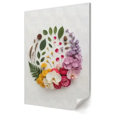 Poster decorativ cu compoziție florală în culori naturale