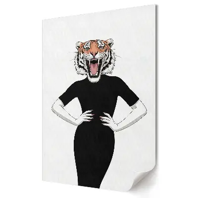 Tablou canvas modern cu femeie cu cap de tigru