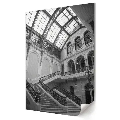 Tablou canvas cu grafică murală Eleganța arhitecturii în alb și negru