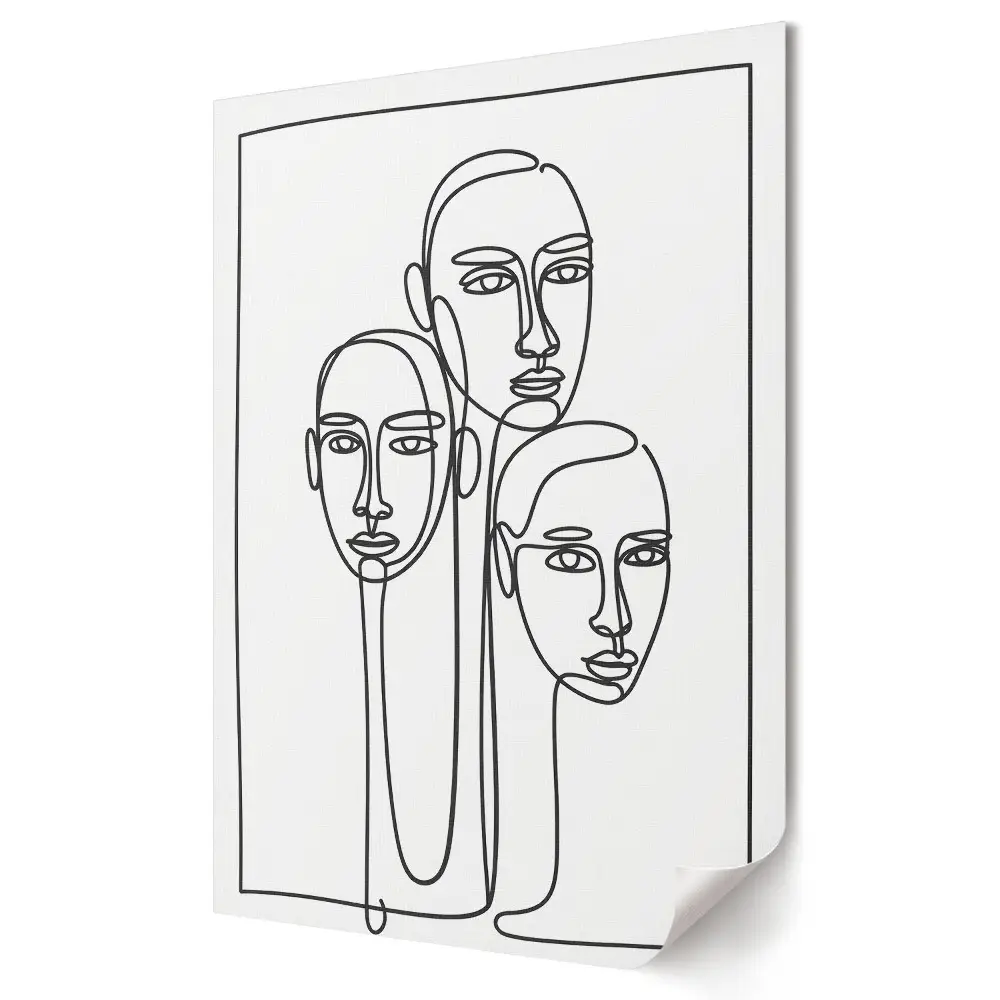 Tablou canvas Trei fețe în stil minimalist