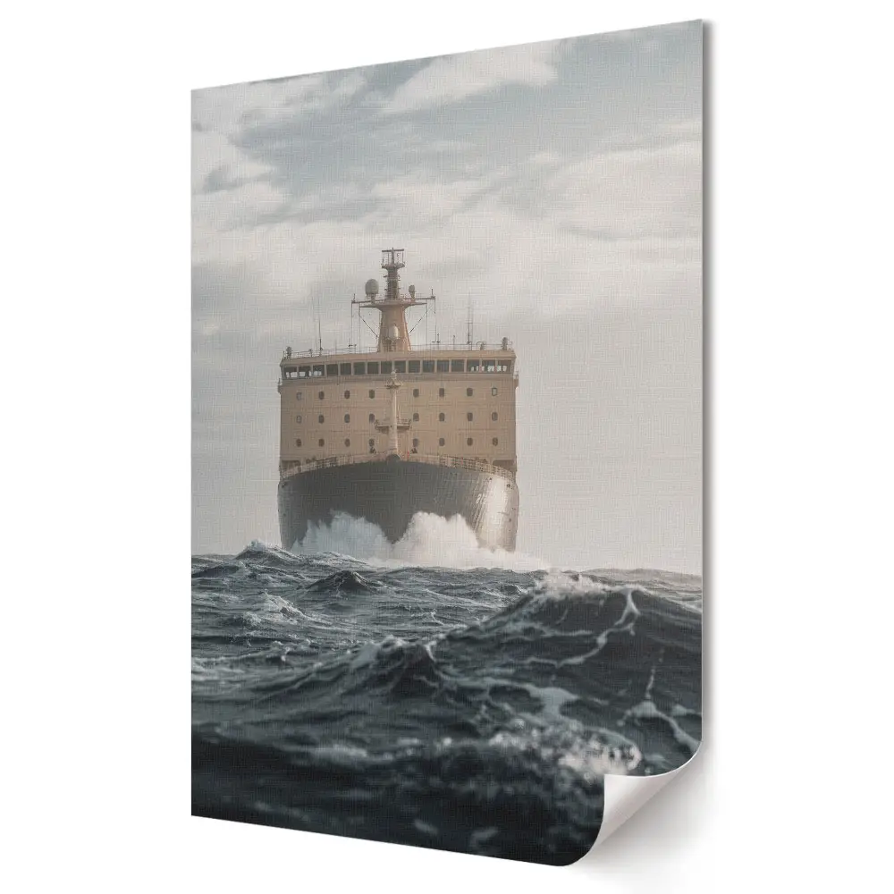 Tablou canvas cu navă pe mare furtunoasă