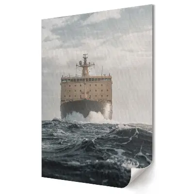 Tablou canvas cu navă pe mare furtunoasă