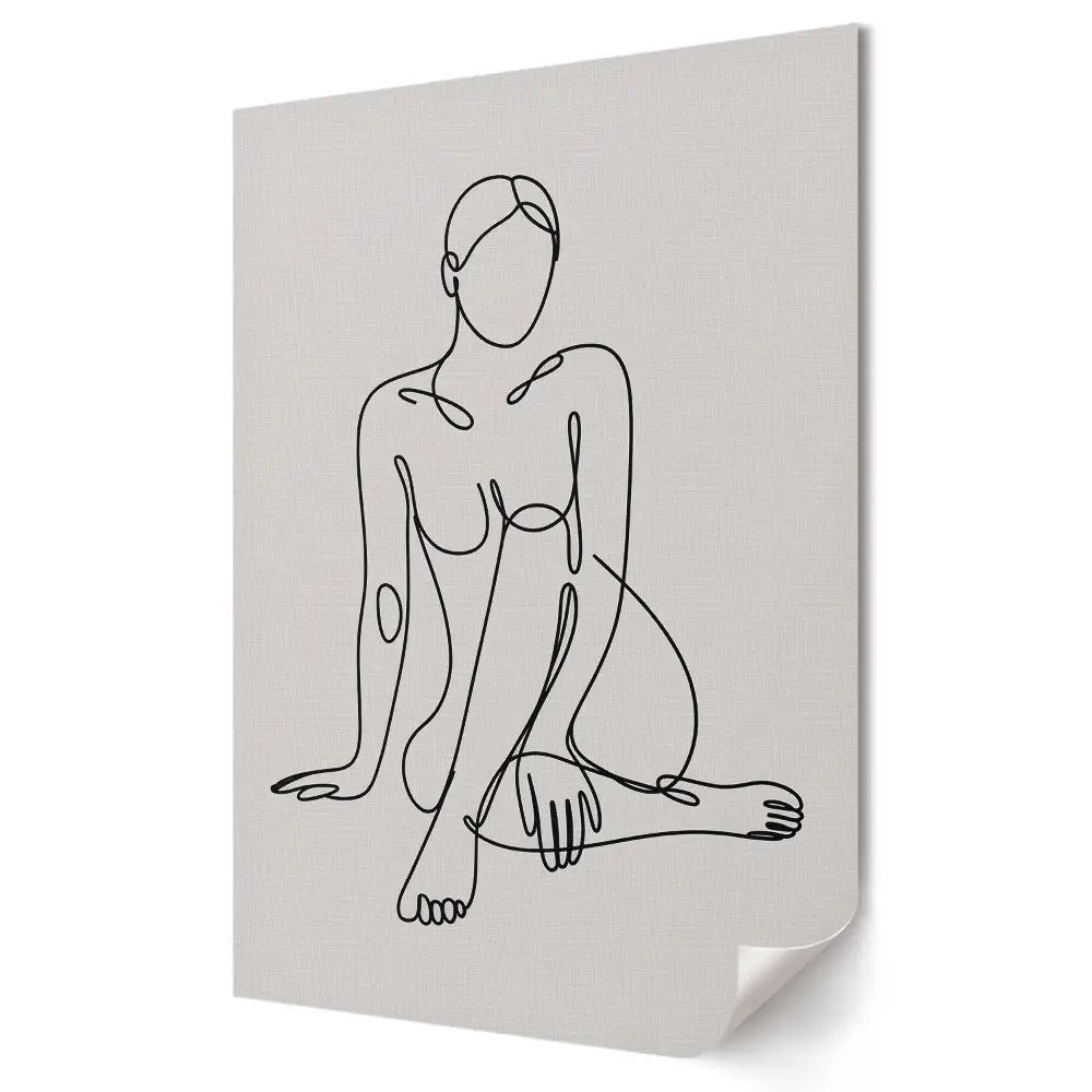 Poster de perete cu siluetă feminină în stil minimalist liniar