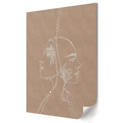 Poster de perete cu design minimalist de siluetă feminină și elemente florale