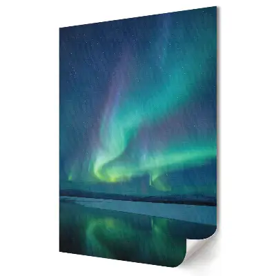 Poster decorativ cu auroră boreală peste lac