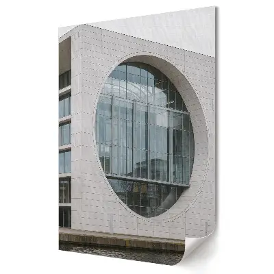 Tablou canvas cu grafică murală reprezentând arhitectură modernă cu detalii circulare