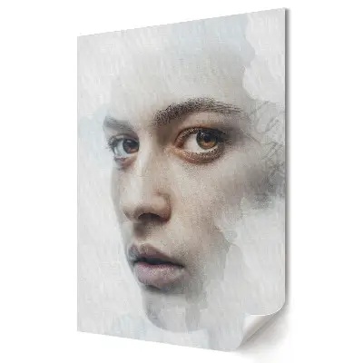 Tablou canvas cu portret misterios în culori delicate