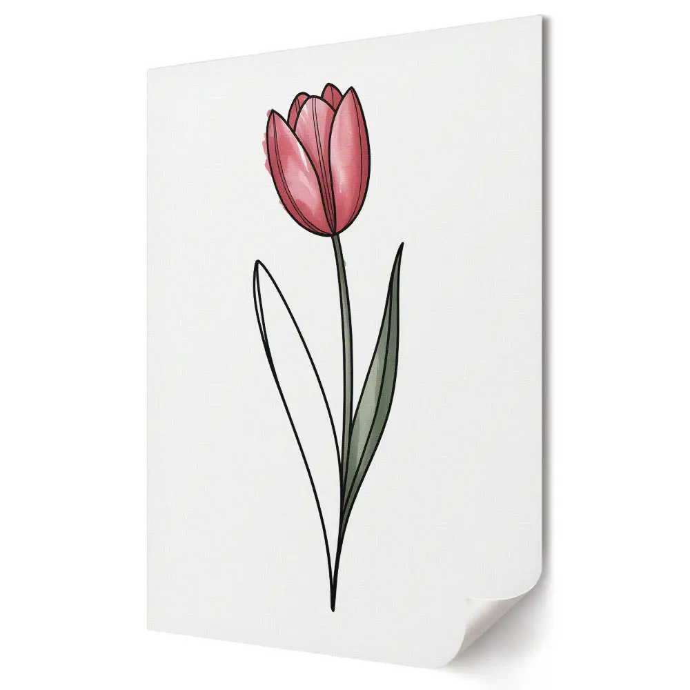 Poster decorativ Lalea elegantă pe fundal alb
