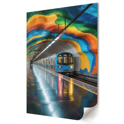 Poster de perete cu tunel de metrou colorat în oraș