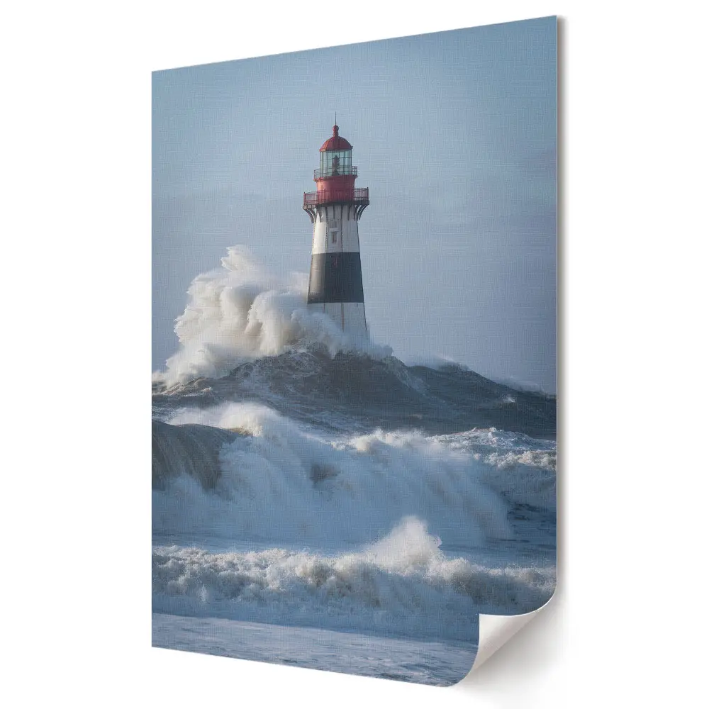 Poster decorativ Un far într-o mare furtunoasă