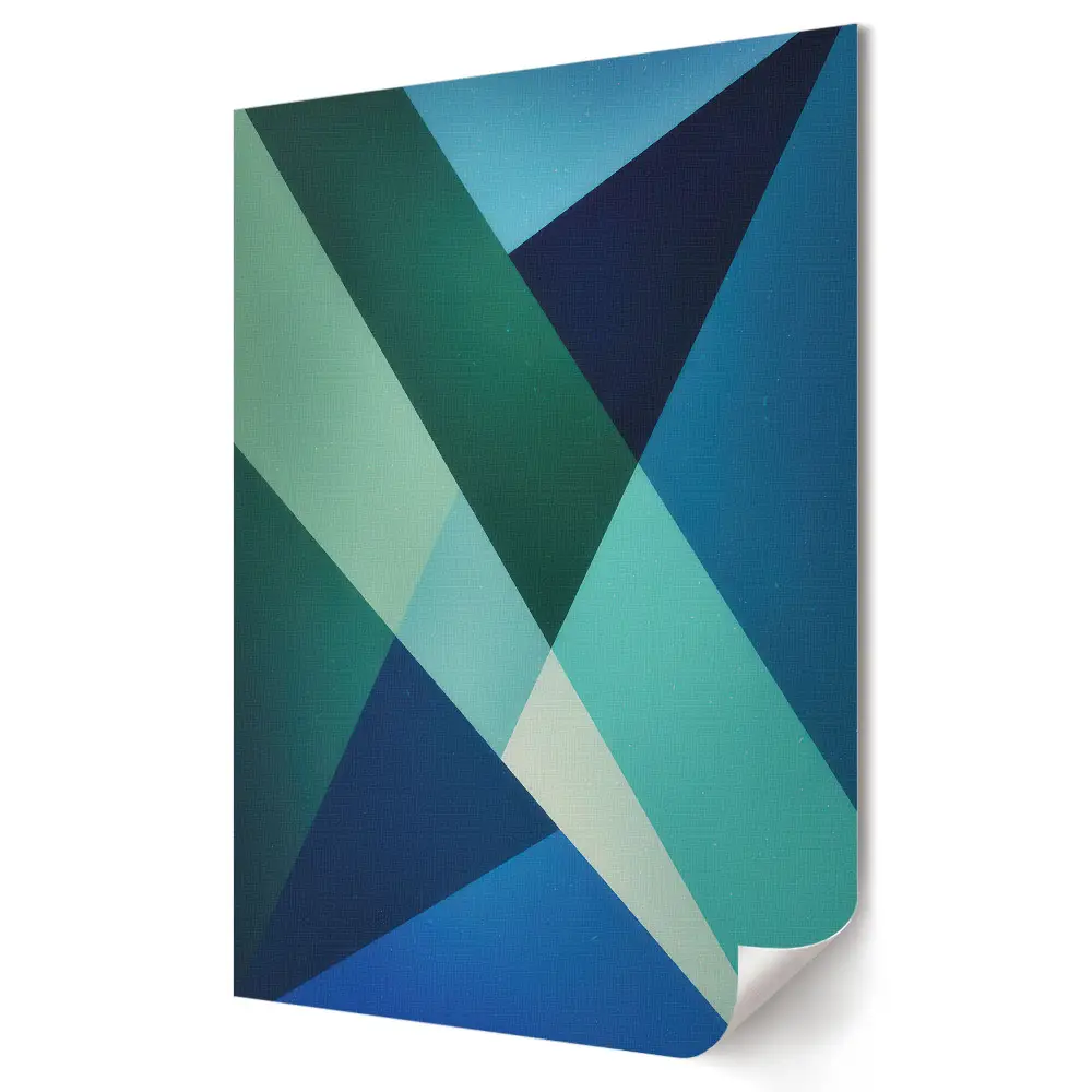 Tablou canvas cu grafică geometrică în nuanțe de albastru