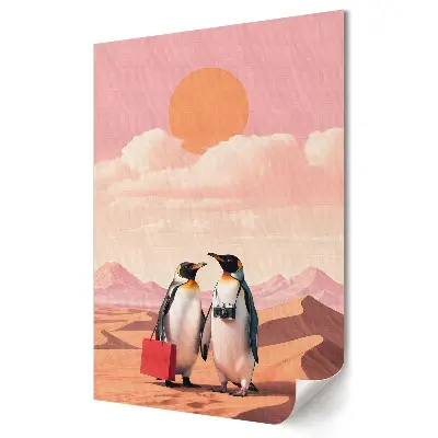 Poster de perete Pinguinii într-o călătorie prin deșert