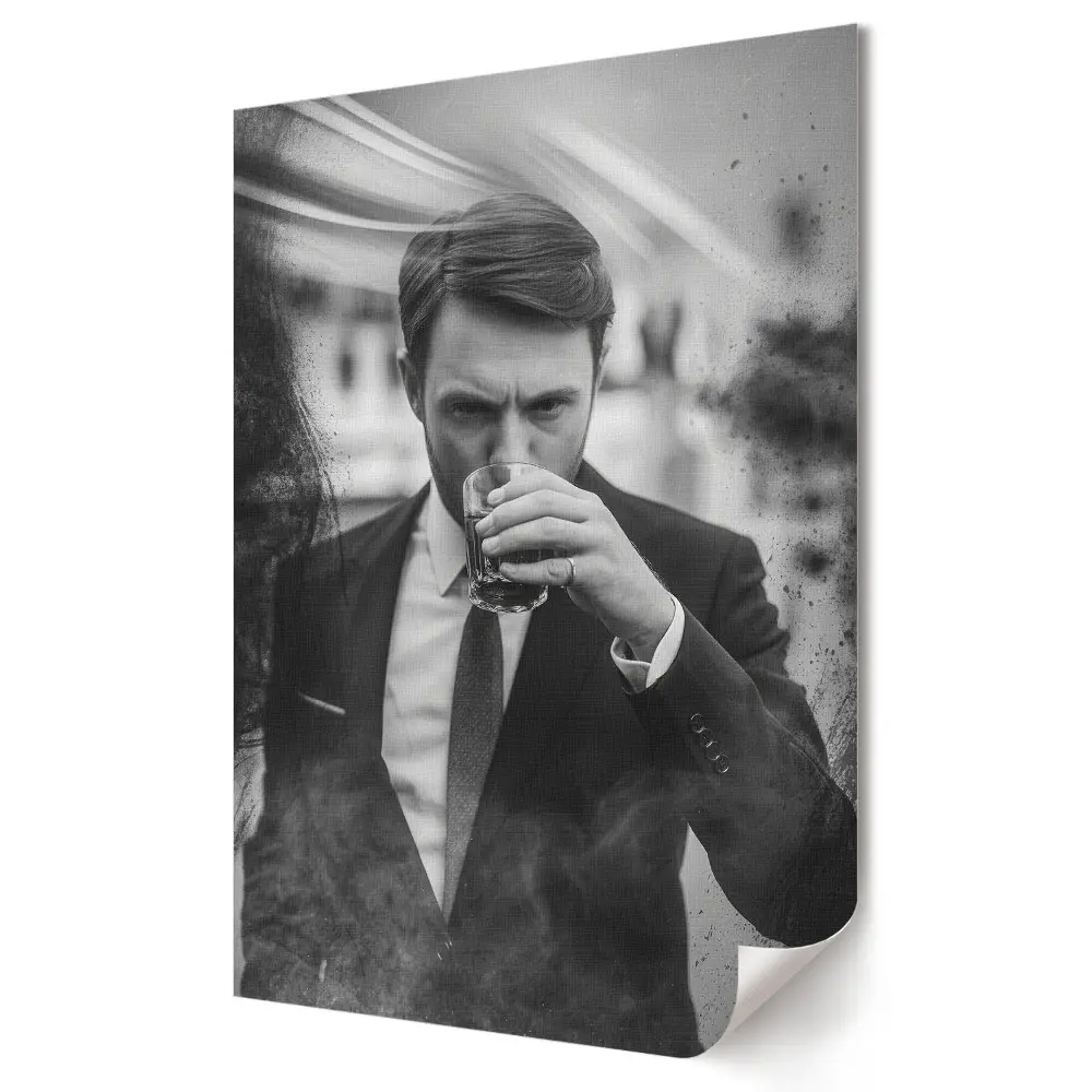 Tablou canvas cu grafică murală Eleganță în alb și negru