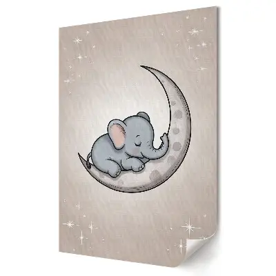 Tablou canvas cu elefant drăguț pe nor lunar