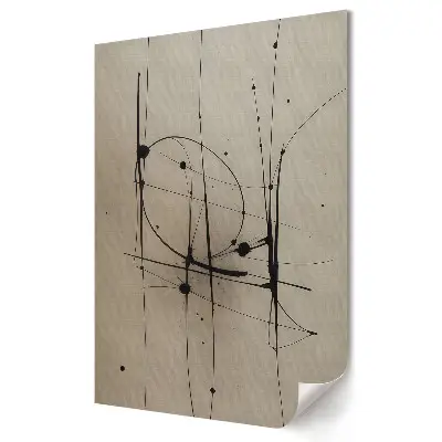 Tablou canvas cu grafică abstractă cu linii pe fundal neutru