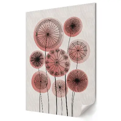 Tablou canvas cu flori abstracte în nuanțe de roz