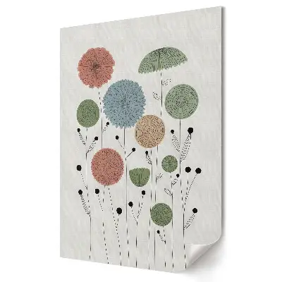 Tablou canvas cu model floral în culori pastelate