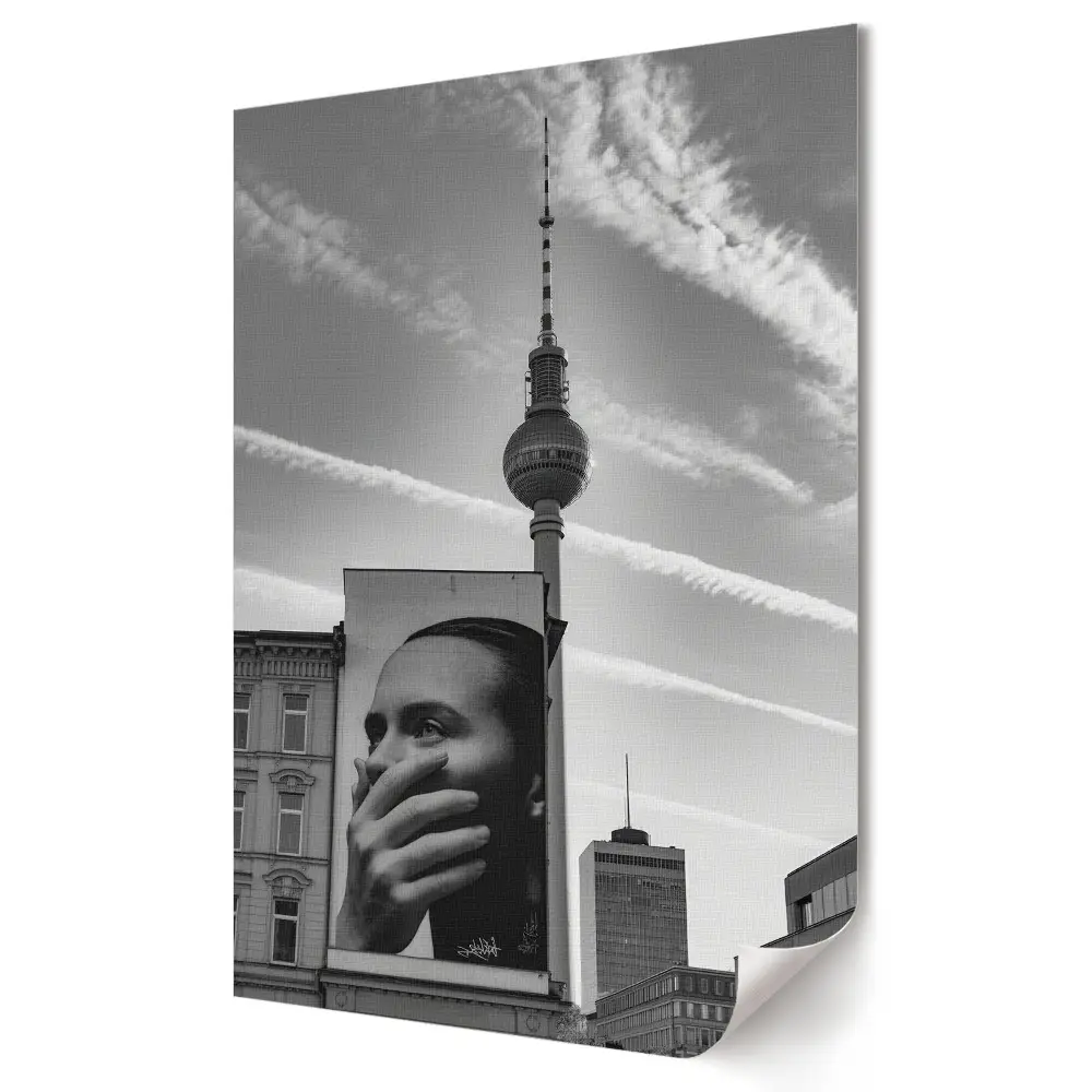 Poster de perete cu Berlinul alb-negru