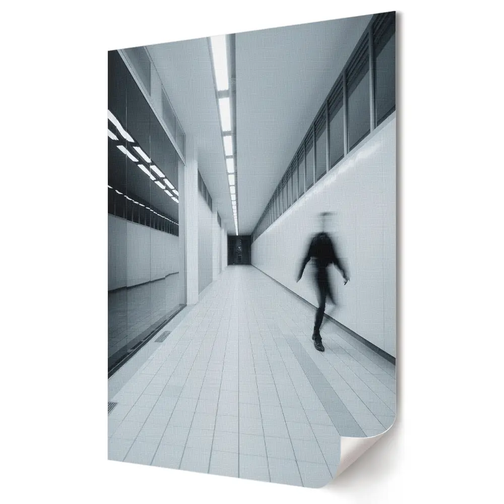 Tablou canvas Grafică murală Pierdut într-un coridor monocromatic