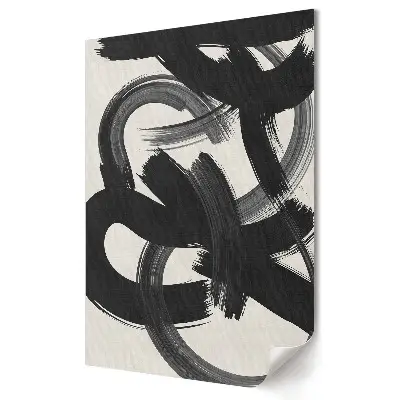 Poster de perete cu tușe abstracte de pensulă negre