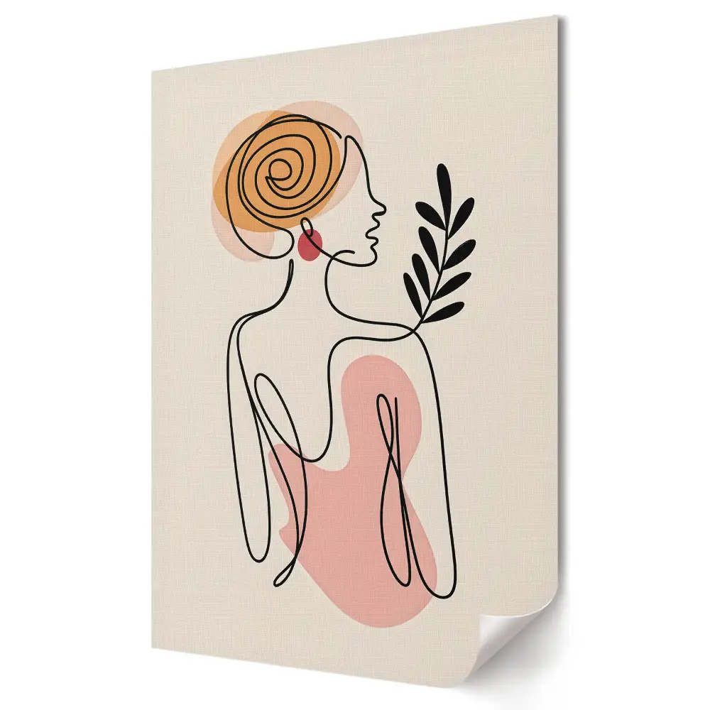 Poster decorativ Siluetă feminină cu accente naturale