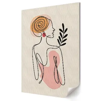 Poster decorativ Siluetă feminină cu accente naturale