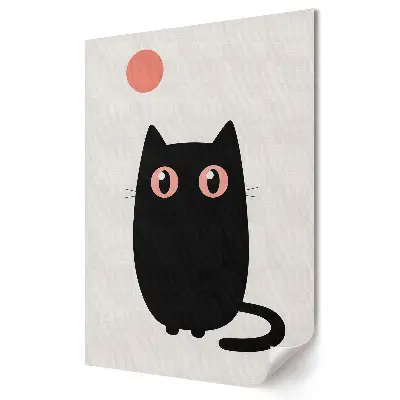 Tablou canvas cu grafică minimalistă Pisică neagră