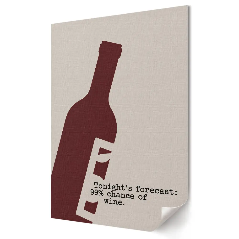 Tablou canvas cu grafică Prognoza pentru seară 99% vin