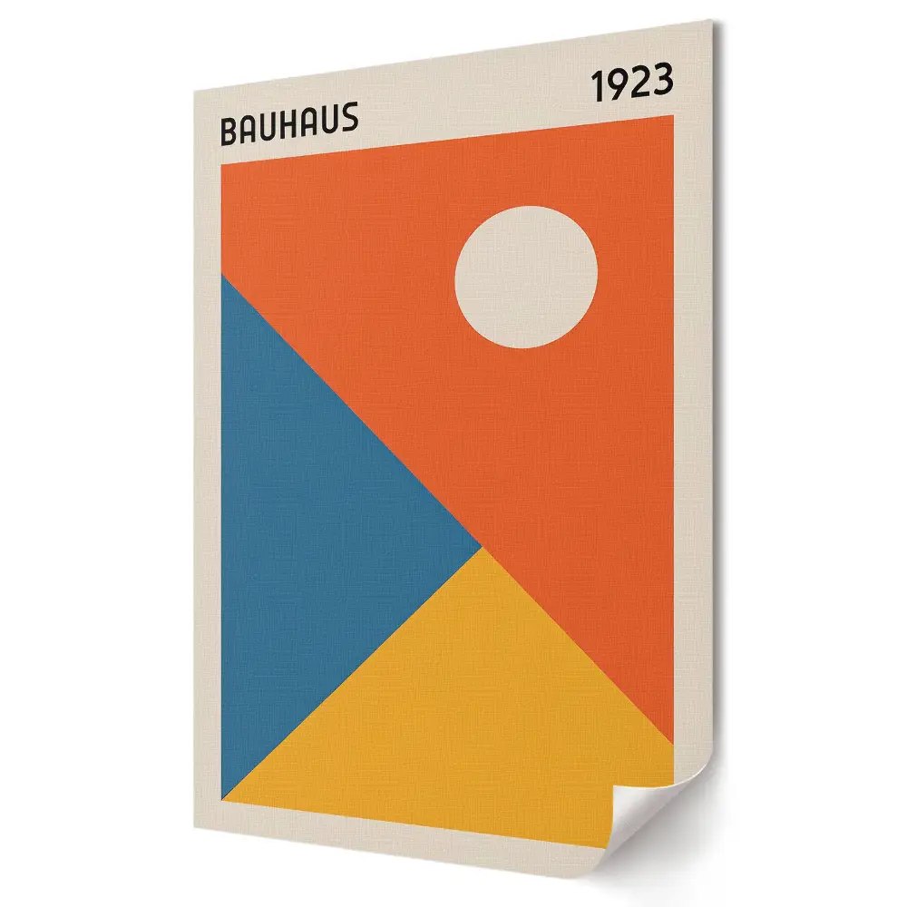 Grafică murală pe pânză Bauhaus 1923 cu design geometric și culori