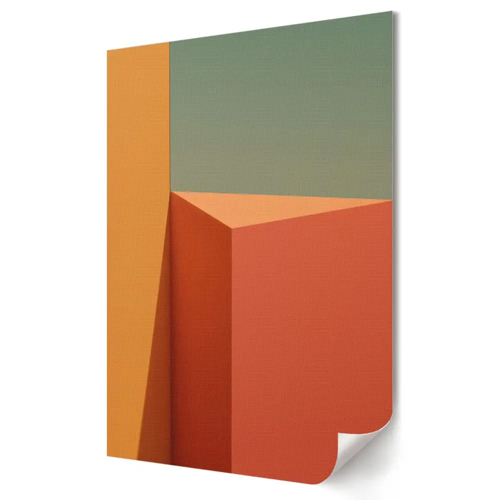 Poster decorativ cu geometrie abstractă în culori calde