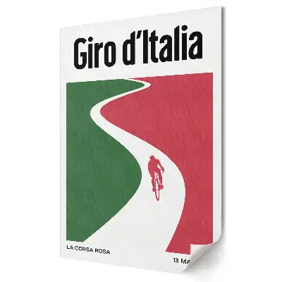 Poster de perete Giro d'Italia Drumul ciclismului spre glorie
