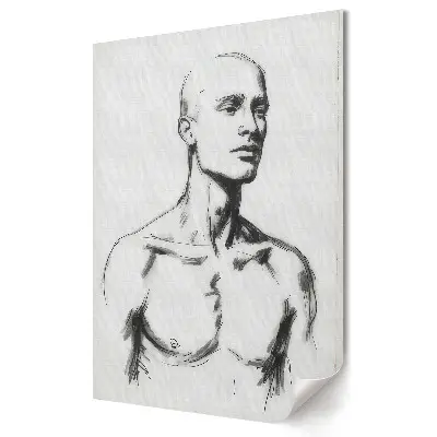 Poster decorativ cu schiță minimalistă a unei siluete masculine