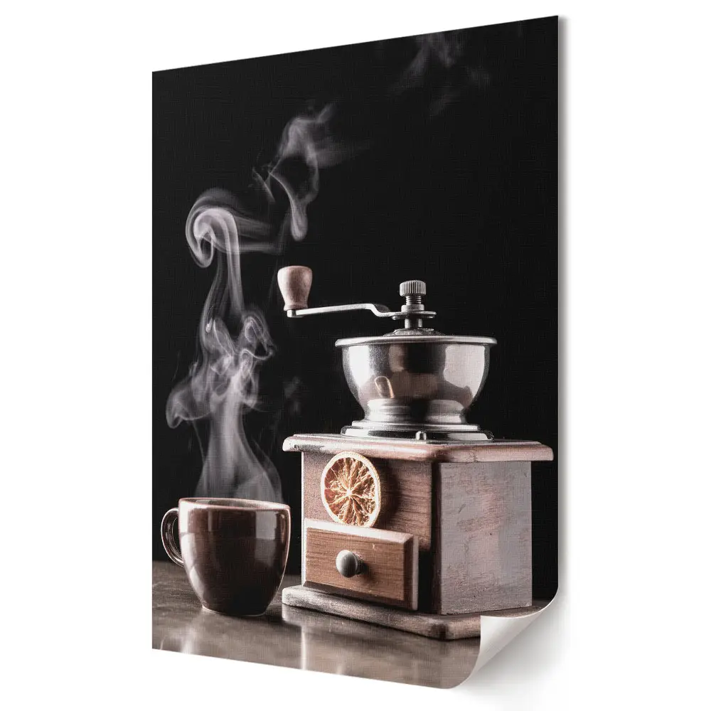 Poster decorativ cu text Cafea proaspăt râșnită cu aromă intensă