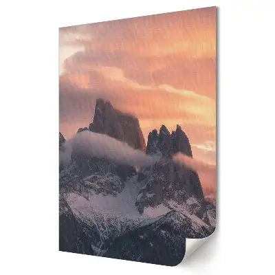 Tablou canvas cu peisaj montan la apus