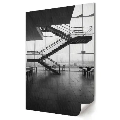 Poster decorativ cu scară în stil monocrom