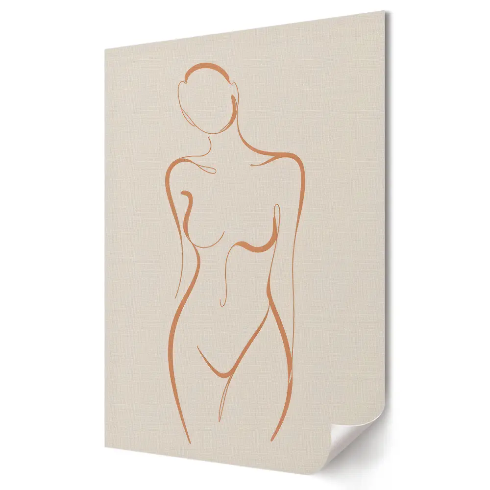 Poster de perete cu siluetă feminină minimalistă desenată în linii