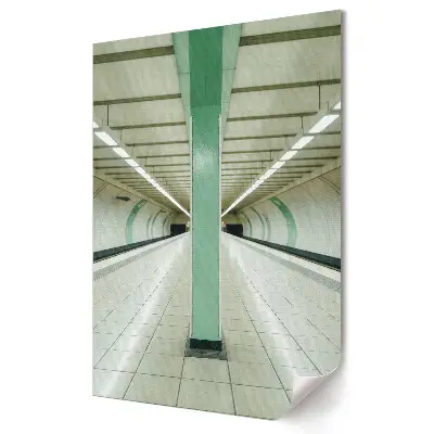 Tablou canvas cu grafică murală reprezentând un tunel de metrou în stil minimalist