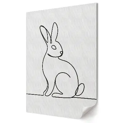 Poster decorativ cu contur minimalist de iepure