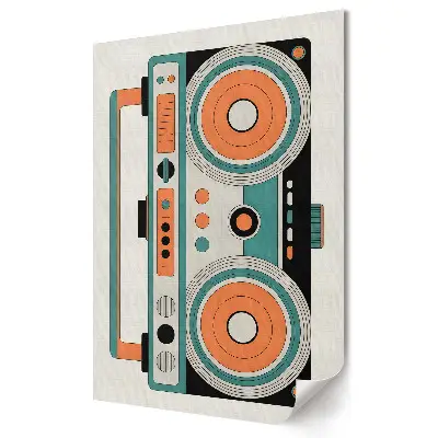 Tablou canvas cu grafică murală Boombox în stil retro anii 80